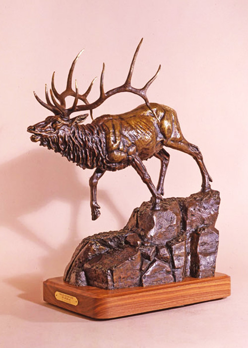 " Rocky Mountain Challenge/Lone Bull" Bronze Sculpture